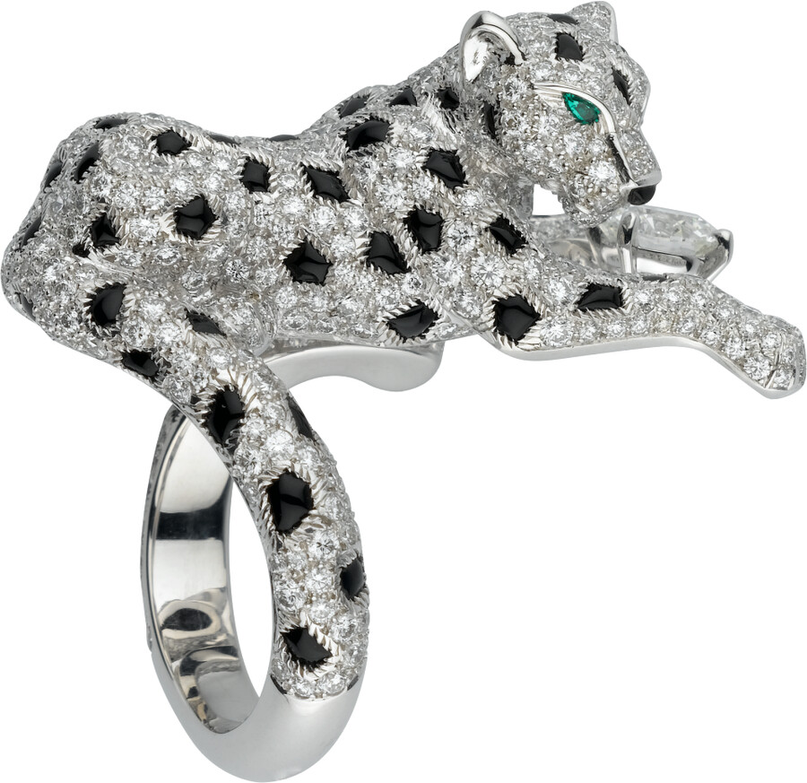 anello panthère de cartier diamanti taglio brillante pavé