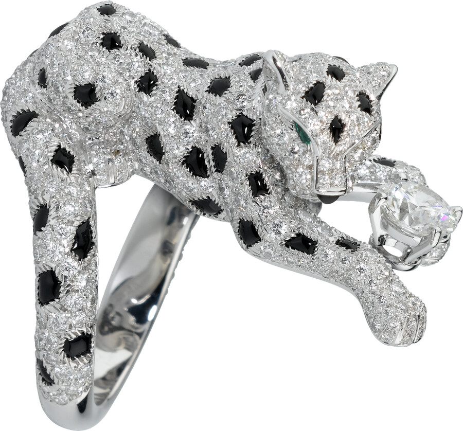 anello panthère de cartier diamanti taglio brillante pavé