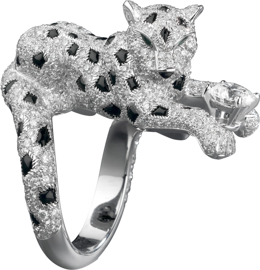 anello panthère de cartier diamanti taglio brillante pavé