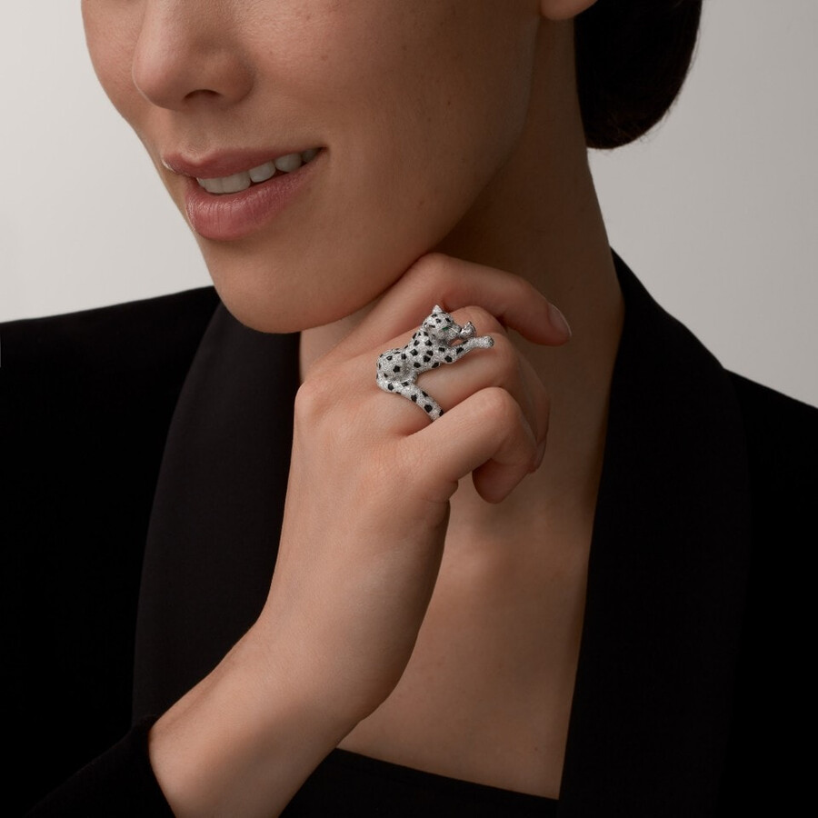 anello panthère de cartier diamanti taglio brillante pavé