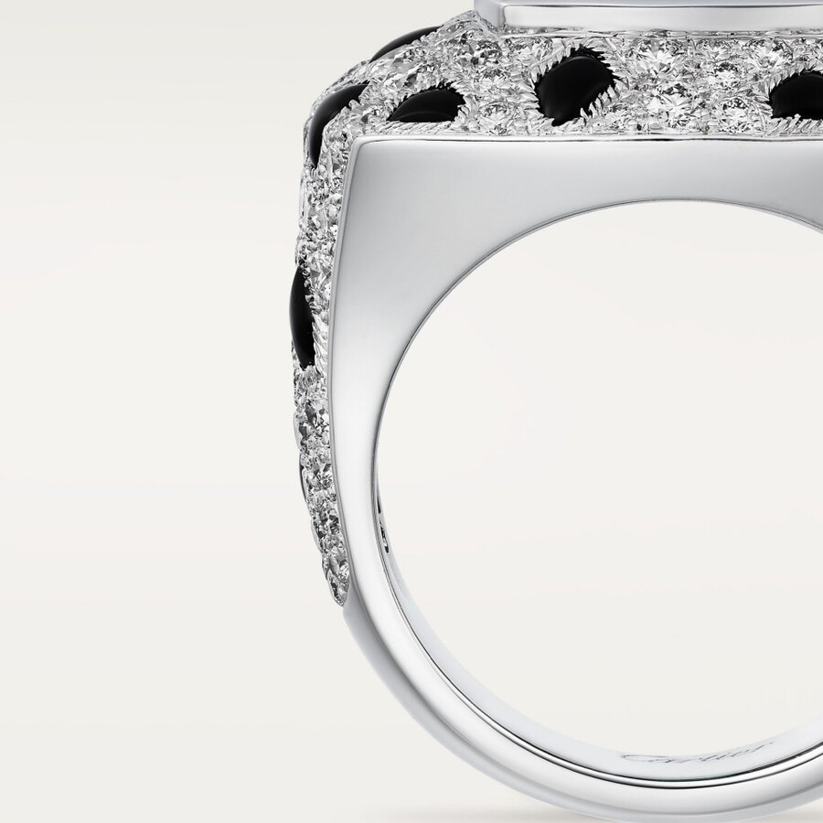 anello panthère de cartier smeraldo taglio pan di zucchero modello grande pavé