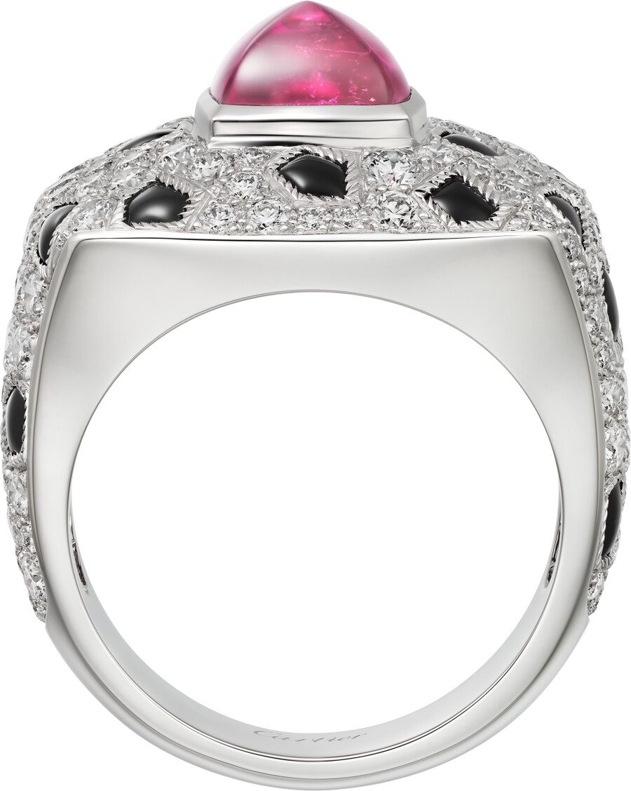 anello panthère de cartier rubellite taglio pan di zucchero modello piccolo pavé