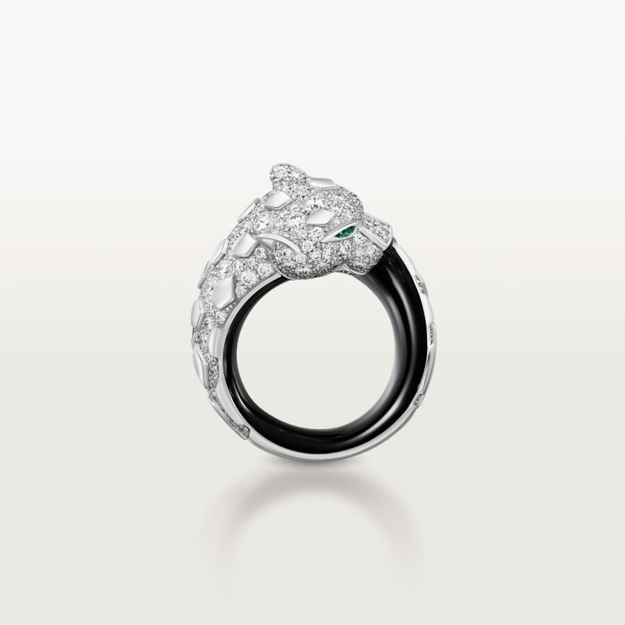 anello panthère de cartier lacca nera pavé