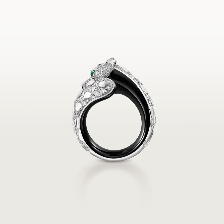 anello panthère de cartier lacca nera pavé