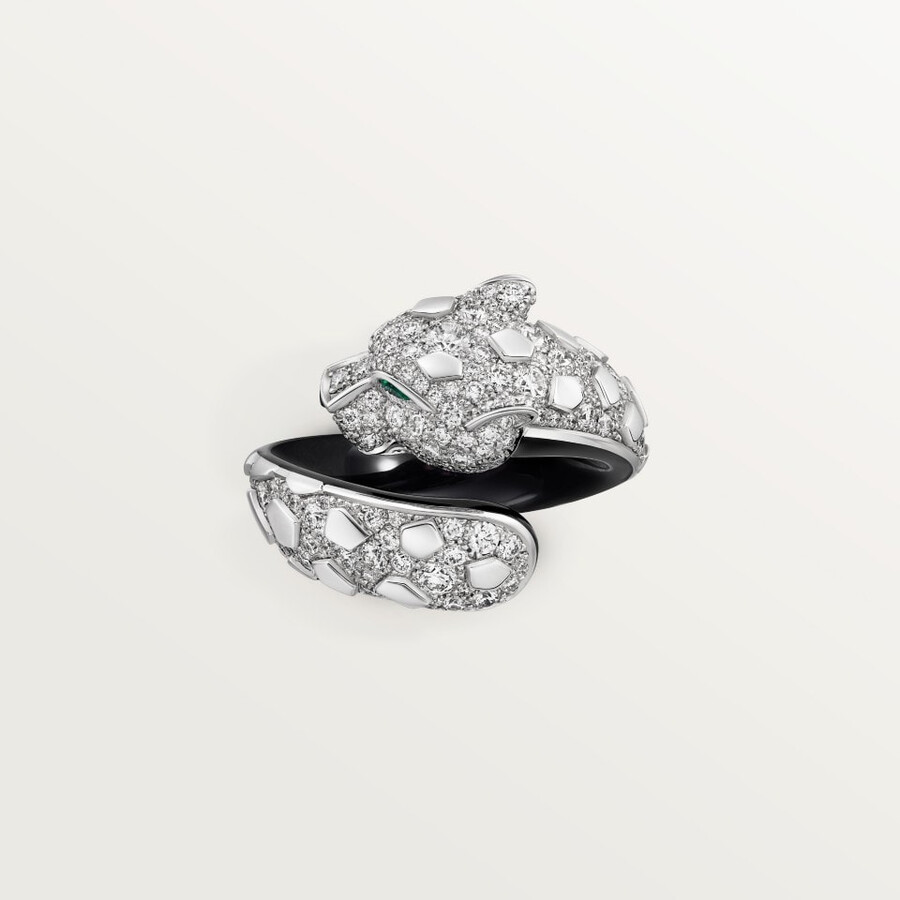 anello panthère de cartier lacca nera pavé