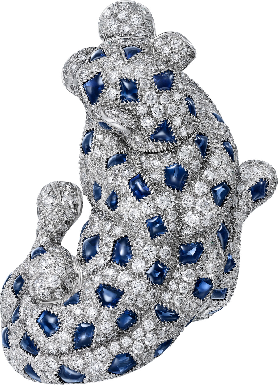 anello panthère de cartier zaffiro pavé