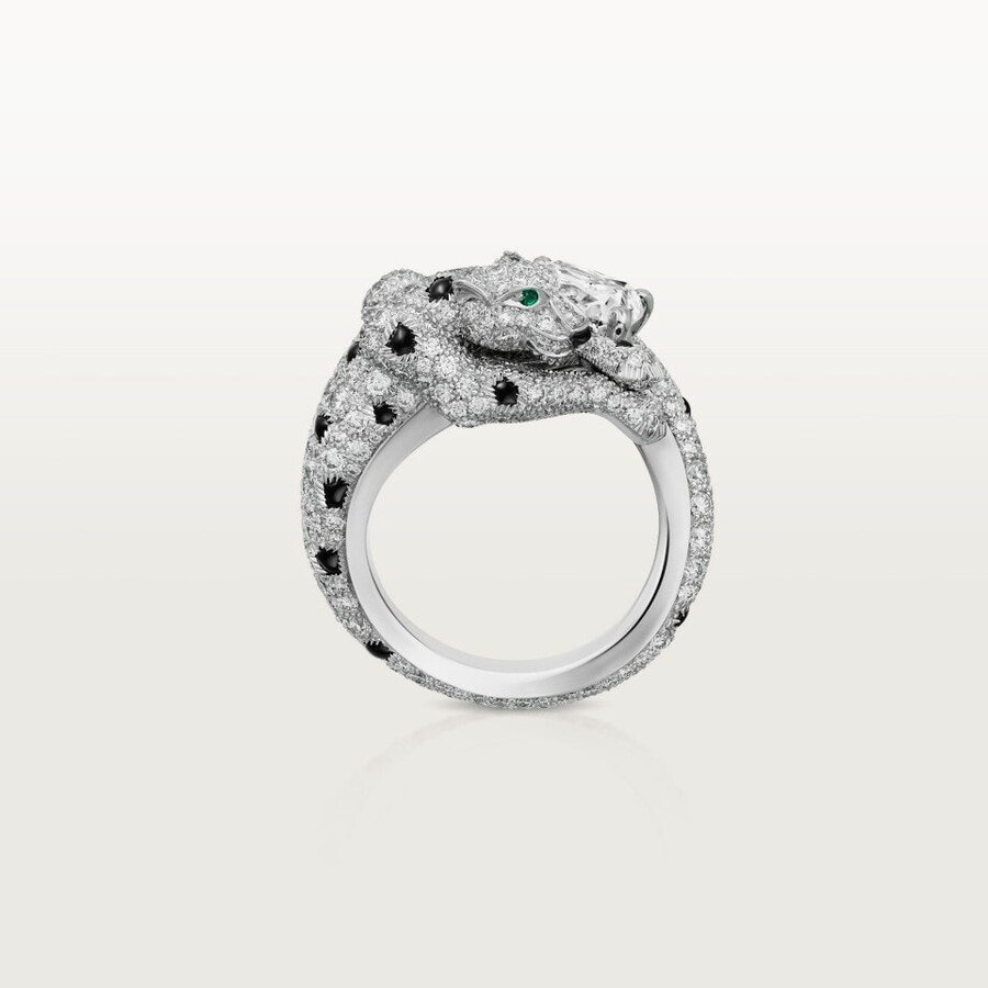 anello panthère de cartier diamante taglio cuscino pavé
