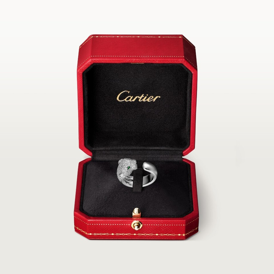 anello panthère de cartier modello medio semi-pavé
