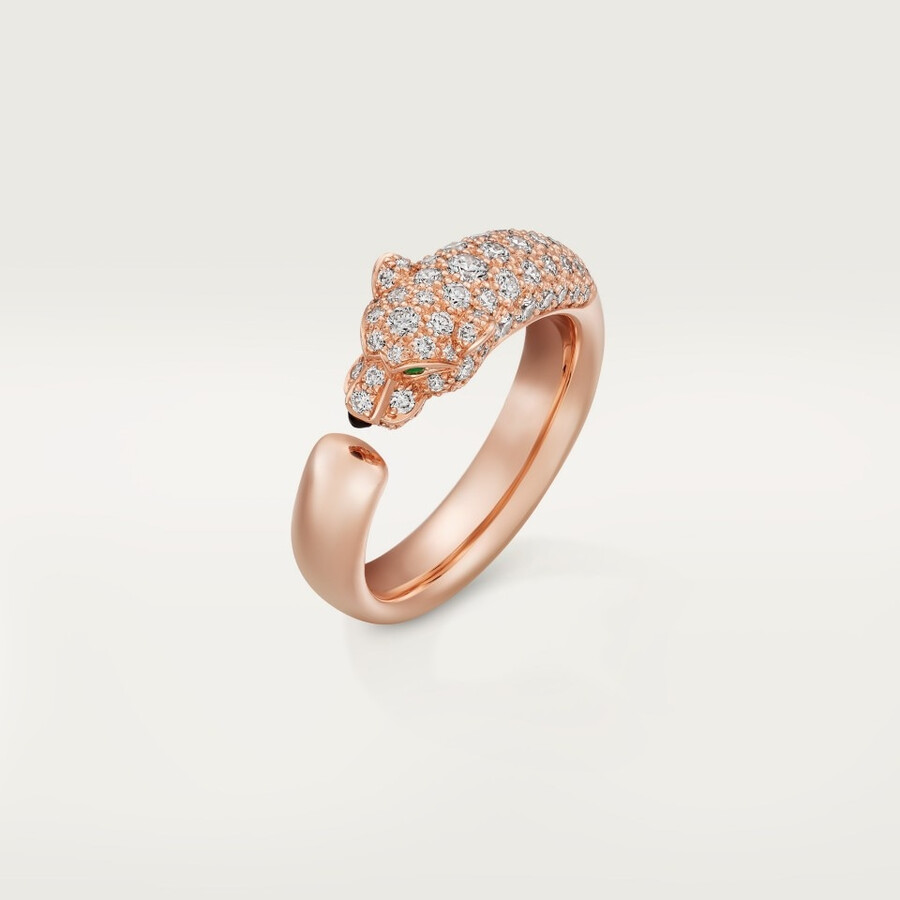 anello panthère de cartier modello piccolo semi-pavé