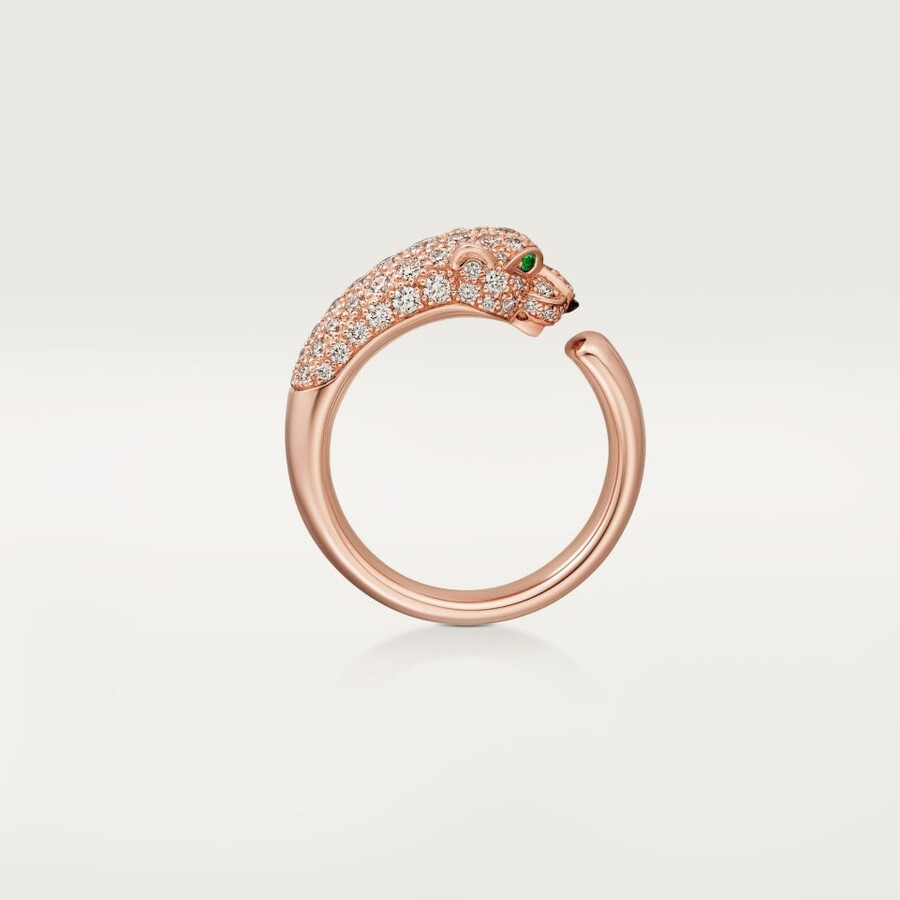 anello panthère de cartier modello piccolo semi-pavé