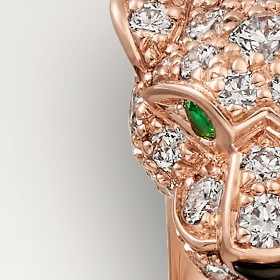 anello panthère de cartier modello piccolo semi-pavé