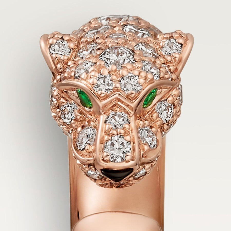 anello panthère de cartier modello piccolo semi-pavé