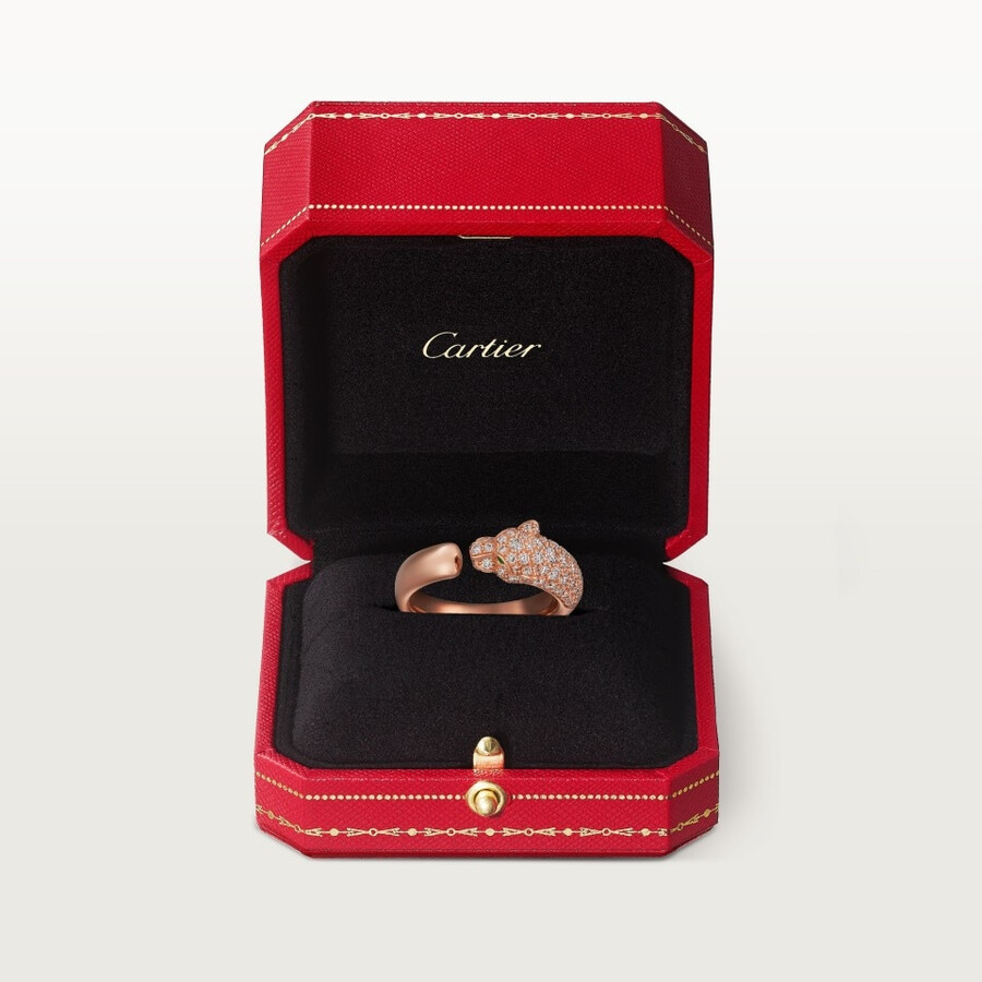 anello panthère de cartier modello piccolo semi-pavé