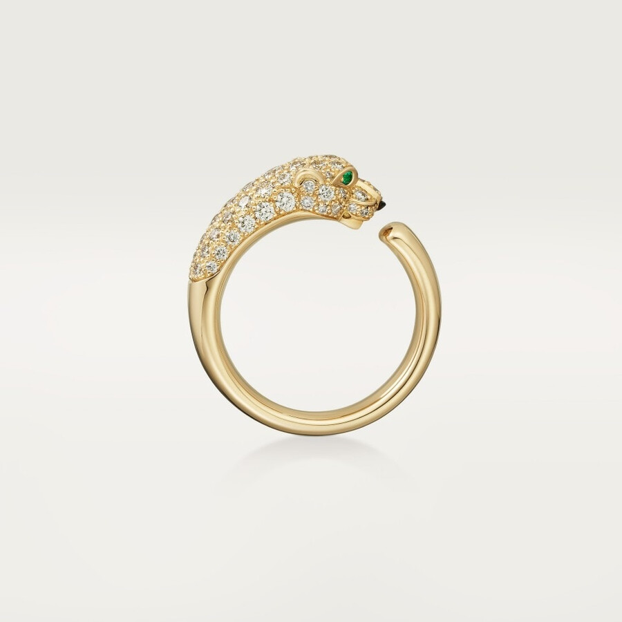anello panthère de cartier modello piccolo semi-pavé