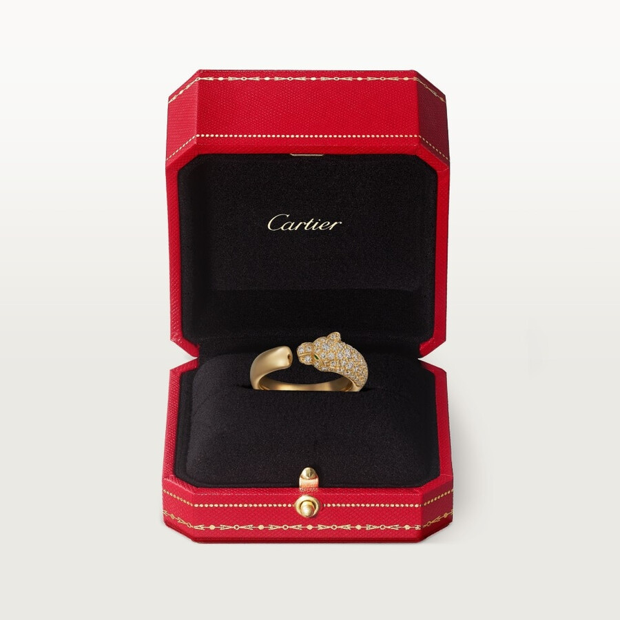 anello panthère de cartier modello piccolo semi-pavé
