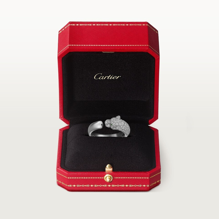 anello panthère de cartier modello piccolo semi-pavé