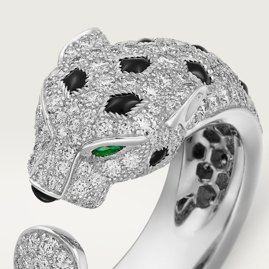 anello panthère de cartier modello medio semi-pavé