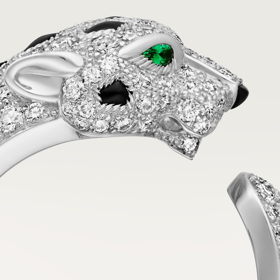 anello panthère de cartier modello medio semi-pavé
