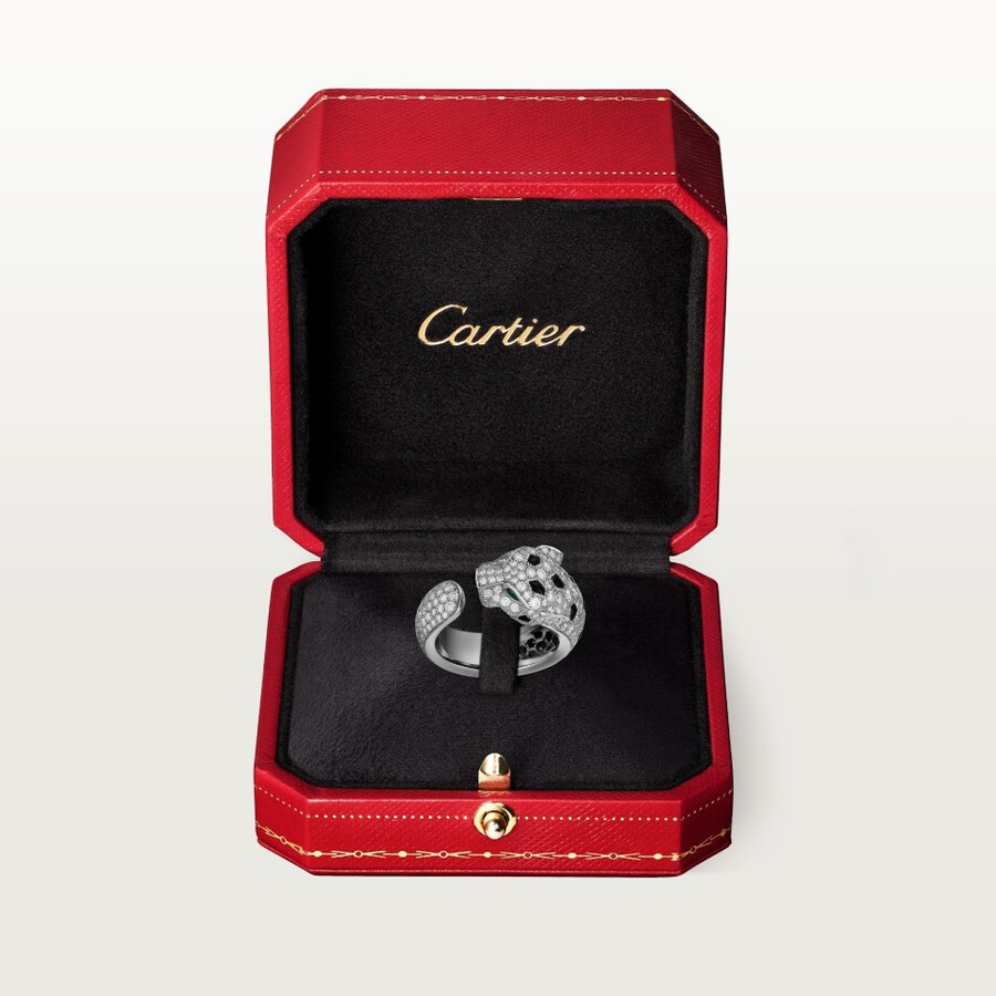 anello panthère de cartier modello medio semi-pavé