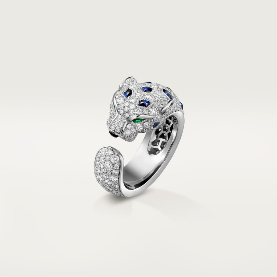 anello panthère de cartier modello medio semi-pavé