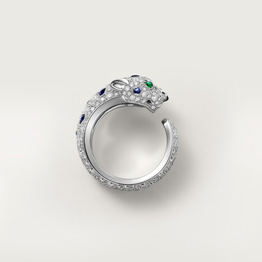 anello panthère de cartier modello medio semi-pavé