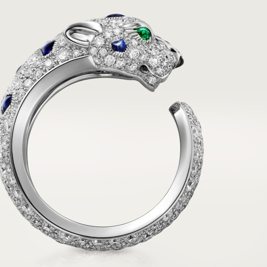 anello panthère de cartier modello medio semi-pavé