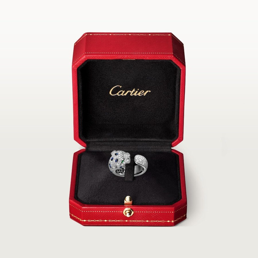anello panthère de cartier modello medio semi-pavé