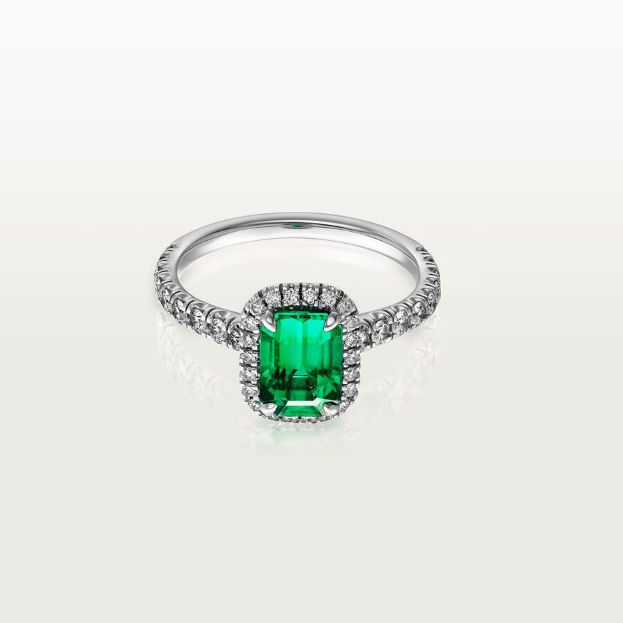 solitario cartier destinée smeraldo taglio smeraldo pavé