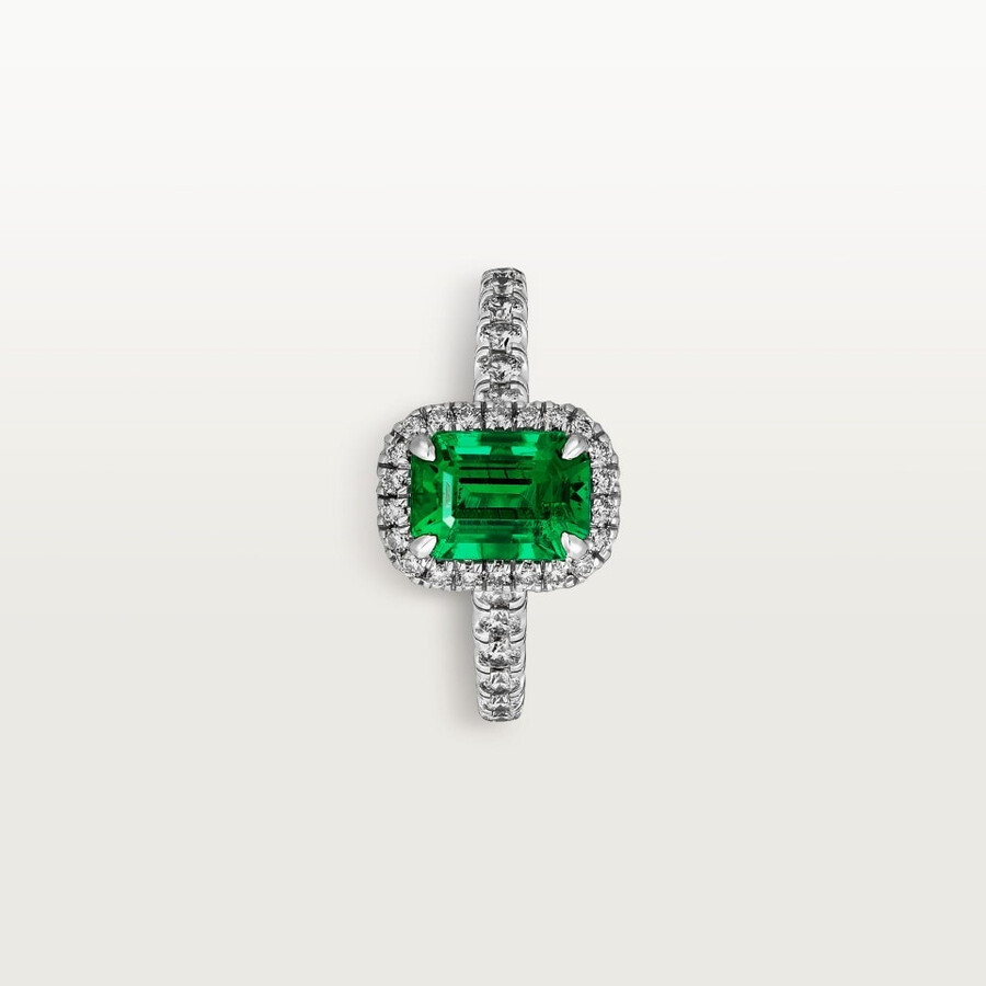 solitario cartier destinée smeraldo taglio smeraldo pavé