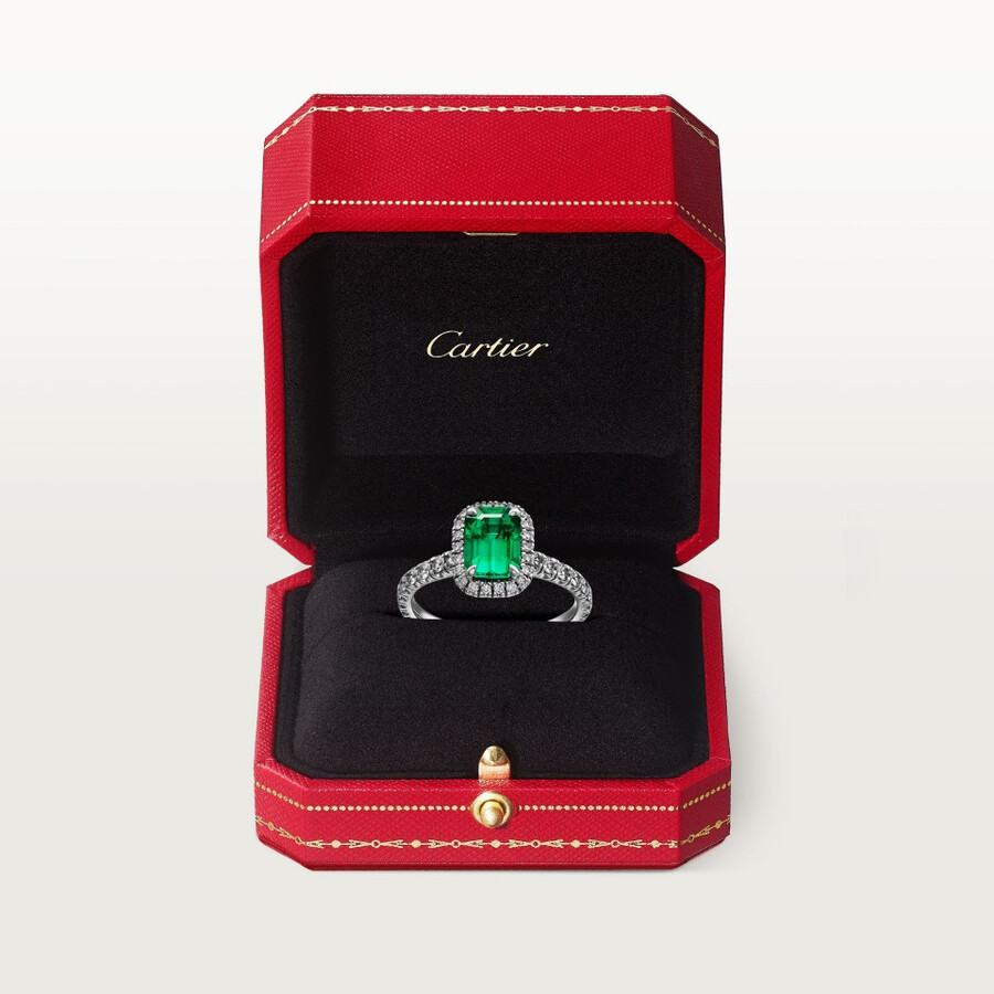 solitario cartier destinée smeraldo taglio smeraldo pavé