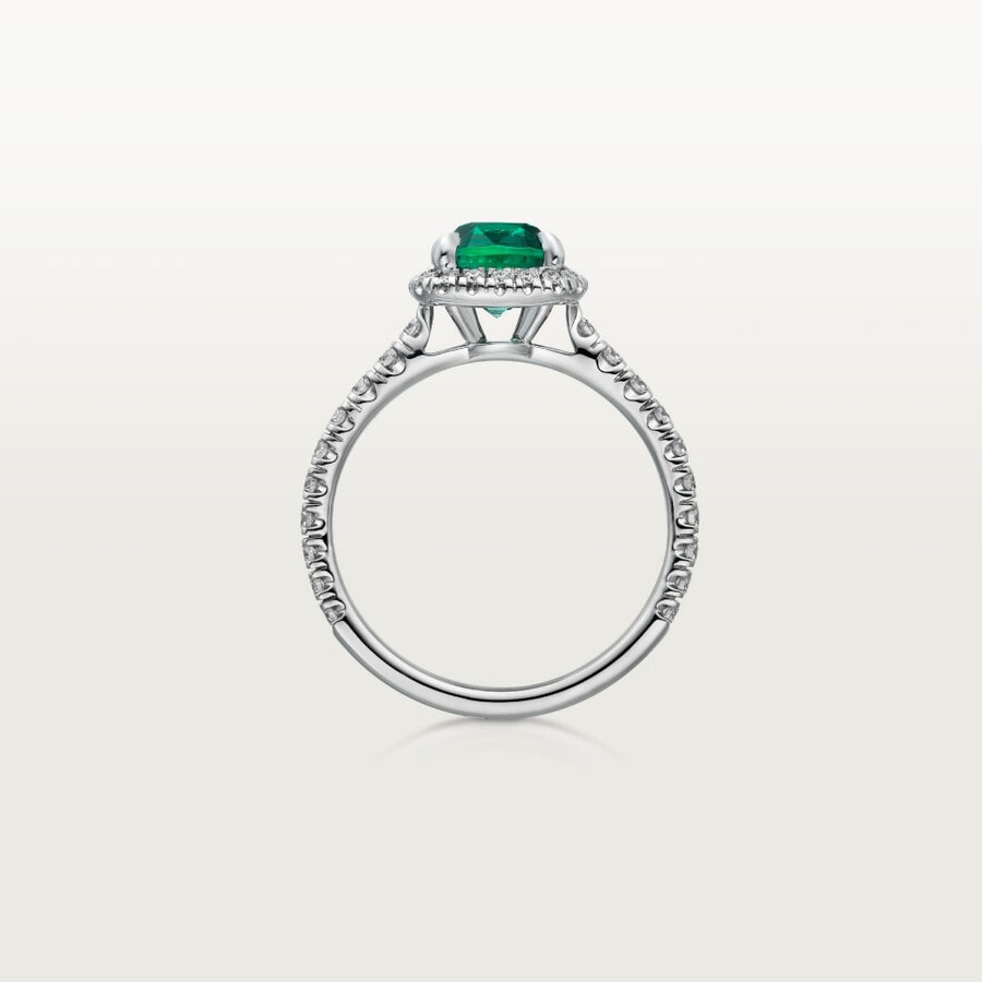 solitario cartier destinée smeraldo taglio cuscino pavé