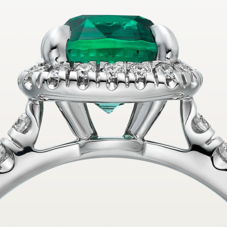 solitario cartier destinée smeraldo taglio cuscino pavé