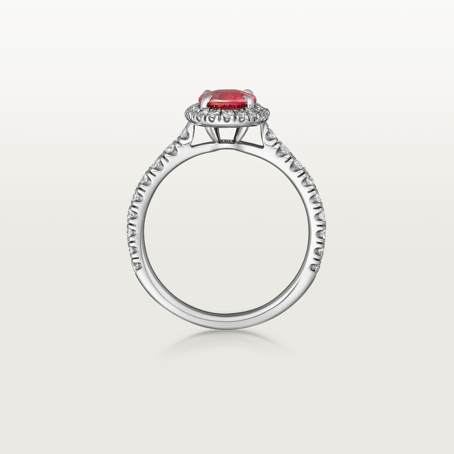 solitario cartier destinée rubino taglio ovale pavé