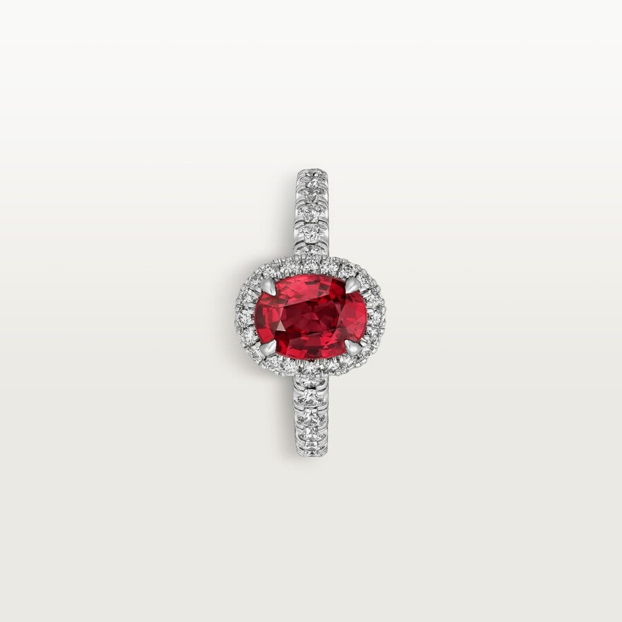 solitario cartier destinée rubino taglio ovale pavé