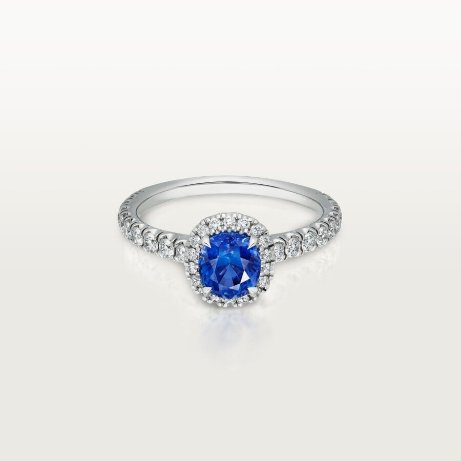 solitario cartier destinée zaffiro taglio ovale pavé
