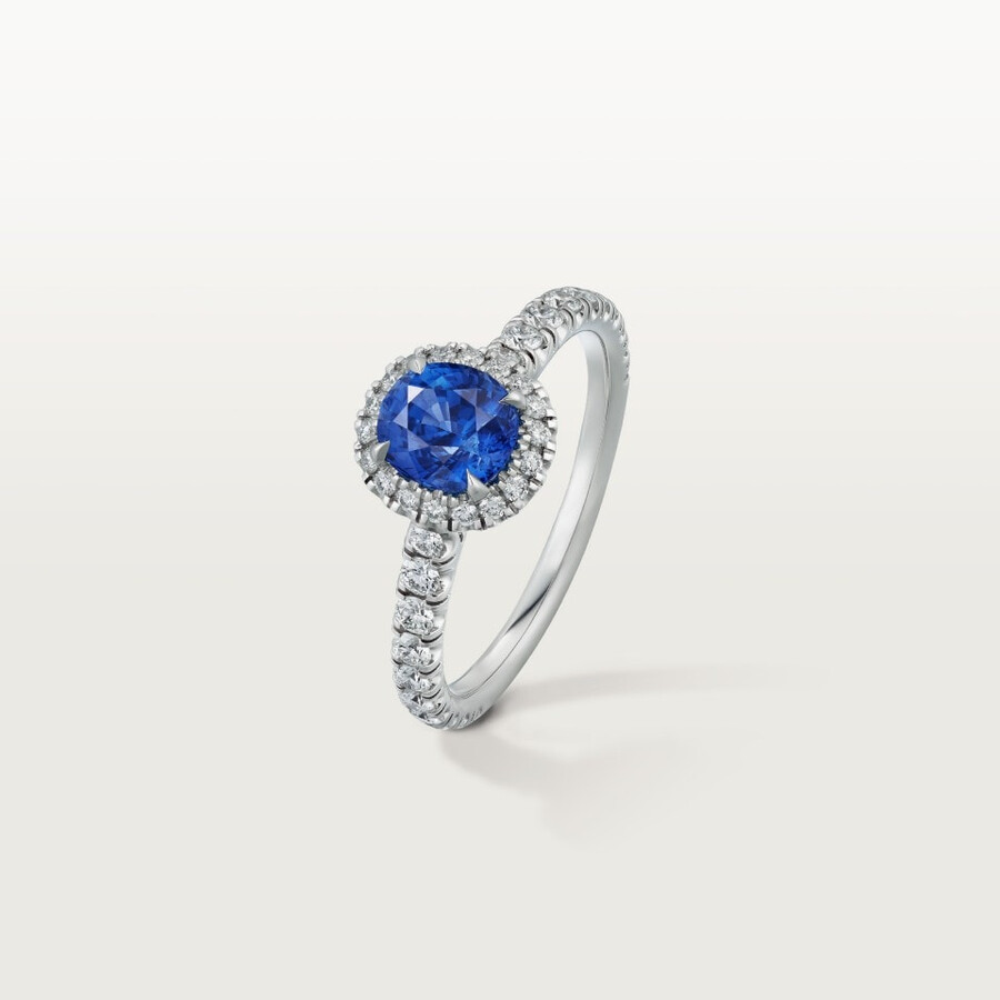 solitario cartier destinée zaffiro taglio ovale pavé