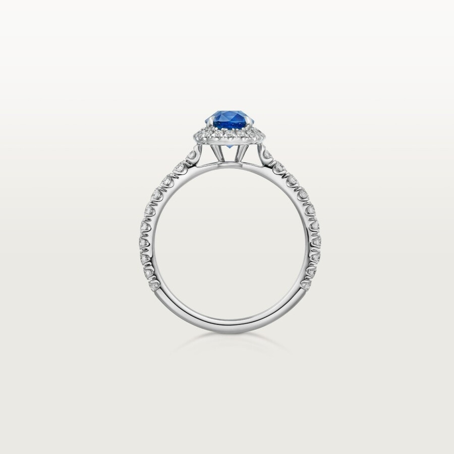 solitario cartier destinée zaffiro taglio ovale pavé
