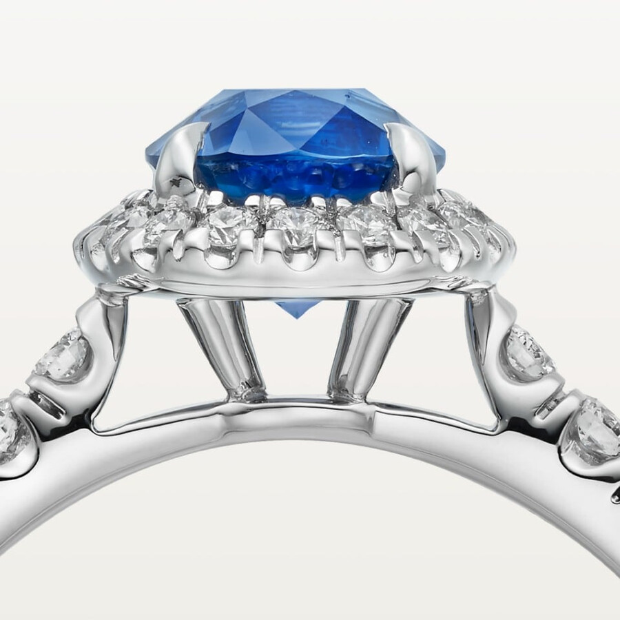 solitario cartier destinée zaffiro taglio ovale pavé