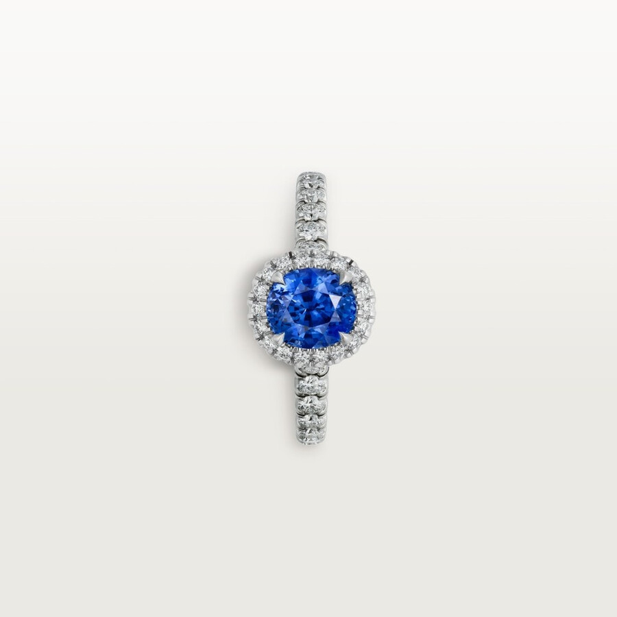 solitario cartier destinée zaffiro taglio ovale pavé
