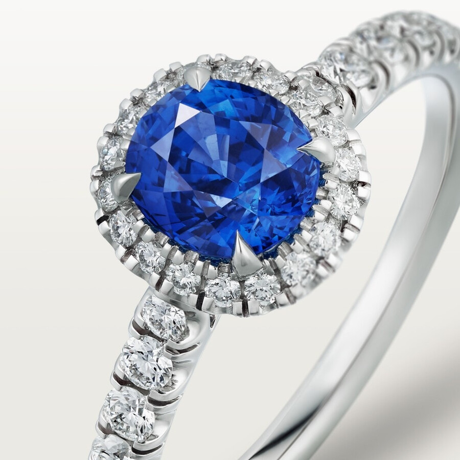 solitario cartier destinée zaffiro taglio ovale pavé