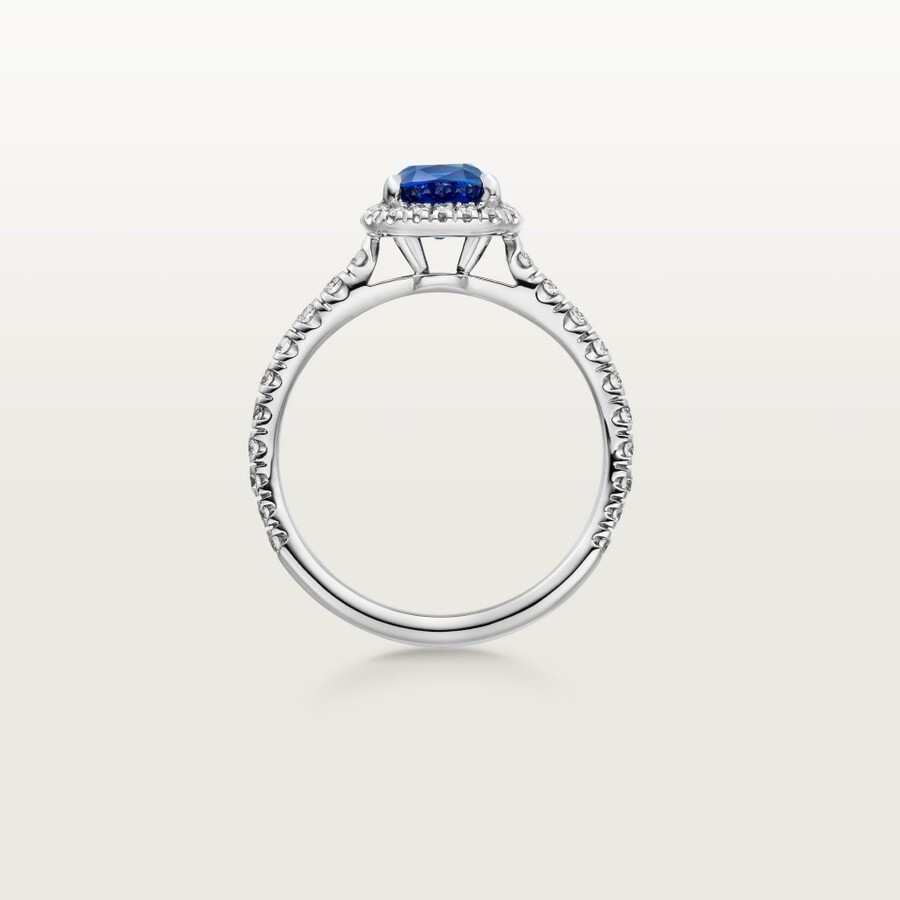 solitario cartier destinée zaffiro taglio cuscino pavé
