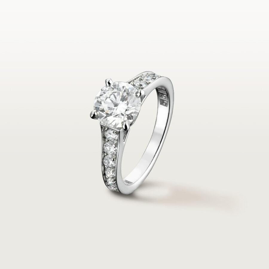 solitario 1895 diamante taglio brillante pavé