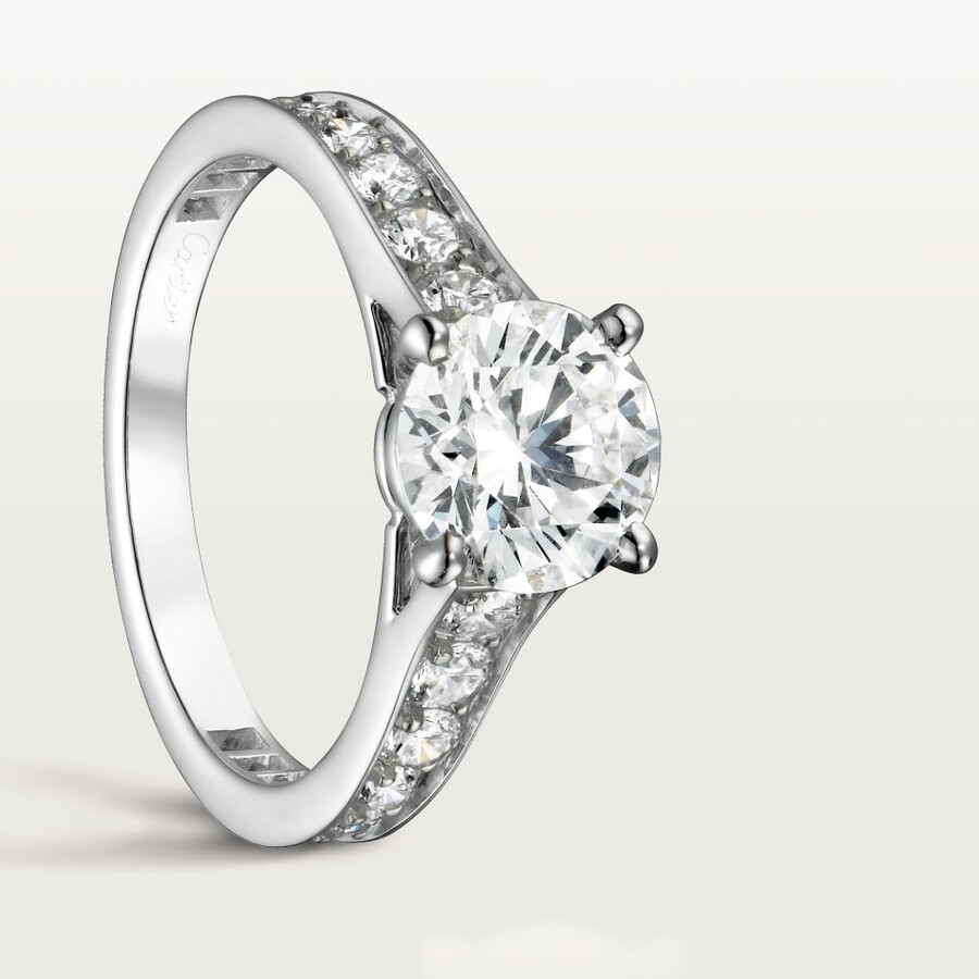 solitario 1895 diamante taglio brillante pavé