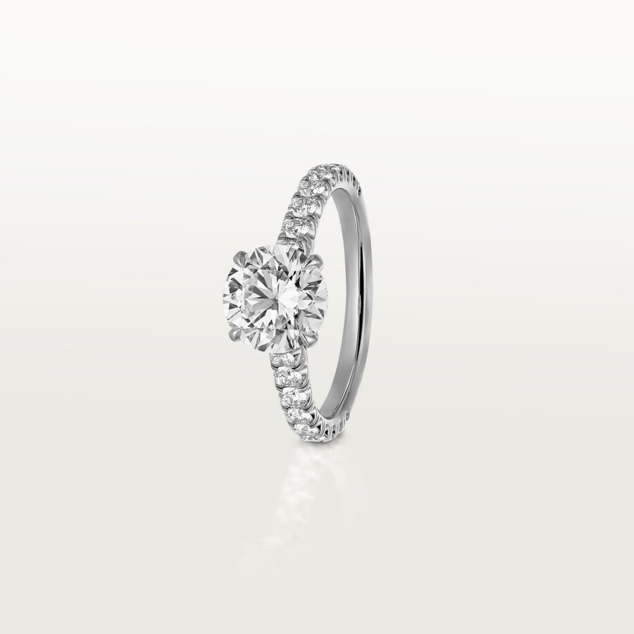 solitario 1895 diamante taglio brillante pavé