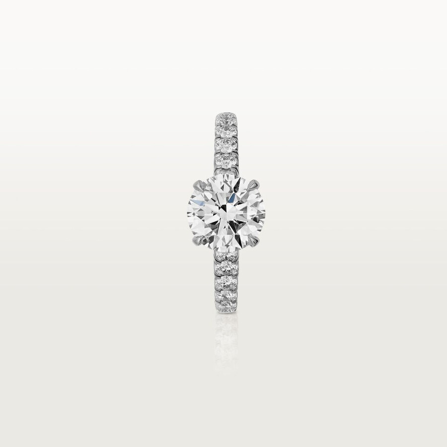solitario 1895 diamante taglio brillante pavé