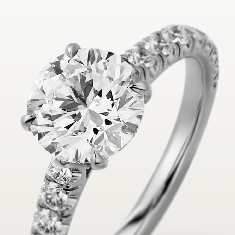 solitario 1895 diamante taglio brillante pavé