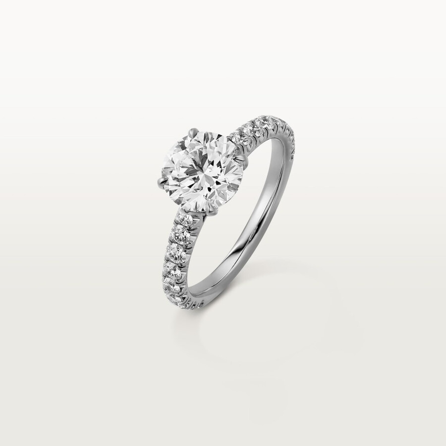 solitario 1895 diamante taglio brillante pavé