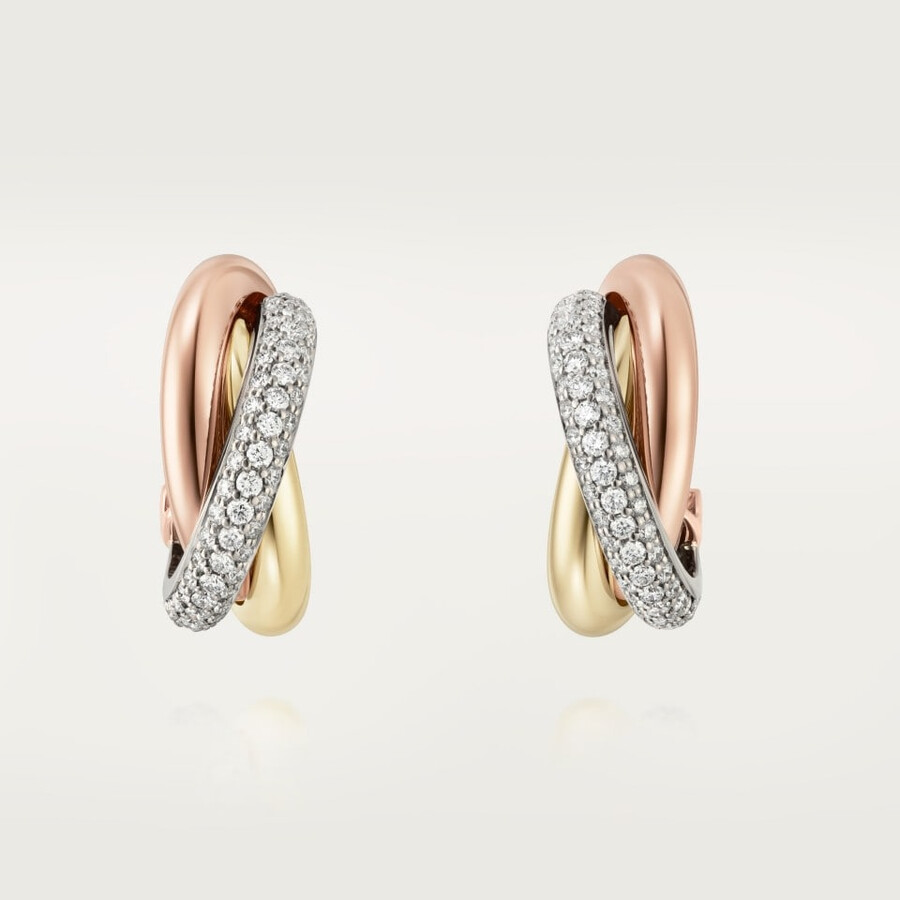 orecchini trinity modello classico semi-pavé