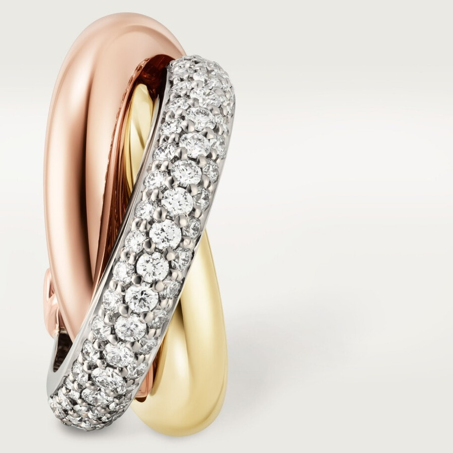 orecchini trinity modello classico semi-pavé