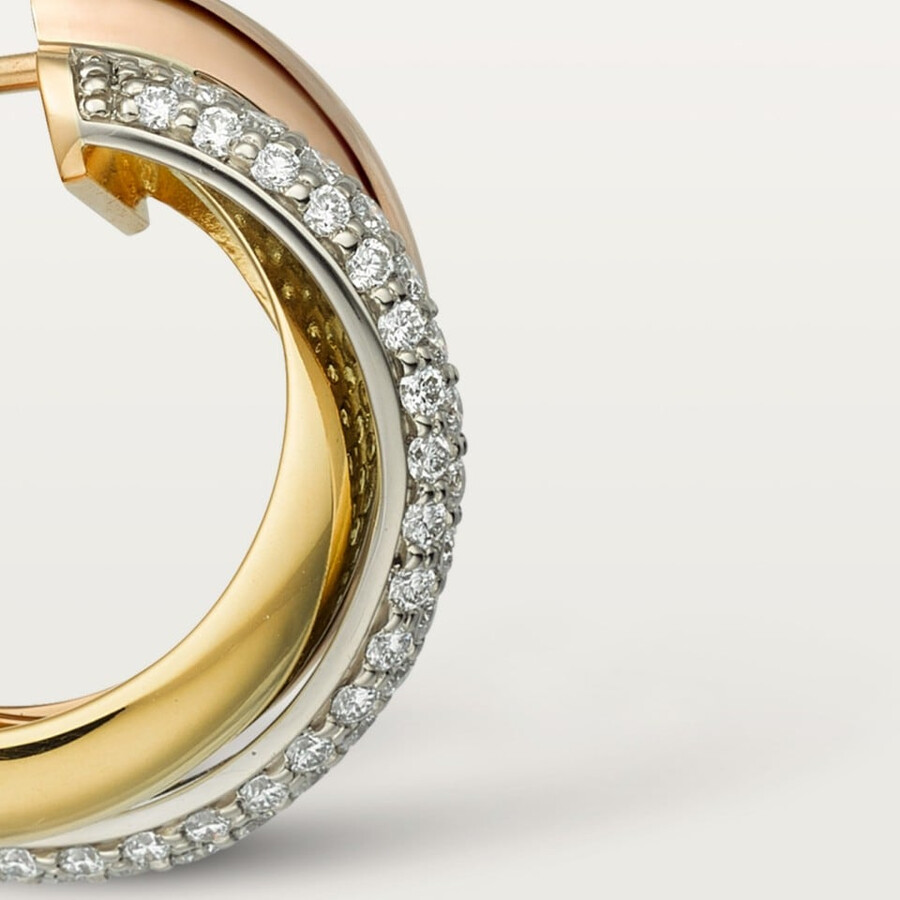 orecchini trinity modello classico semi-pavé